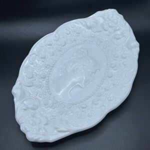 Jenny Lind Fostoria Ornate White Milk glass Vanity Tray